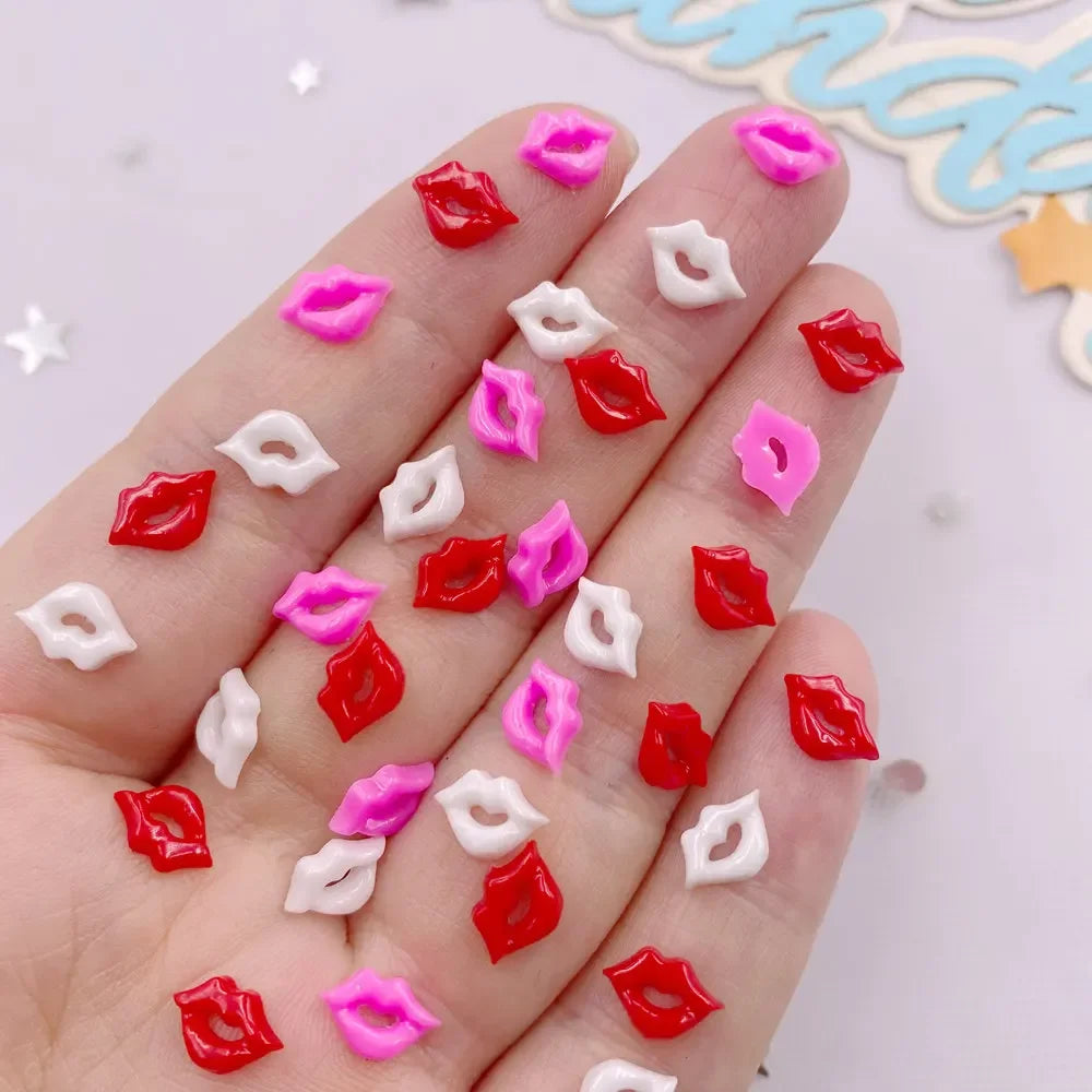 100pcs Lip Resin Flatback Rhinestones – Nail Art & DIY Crafts Nail Art Rhinestones Babs Random mixed100pcs