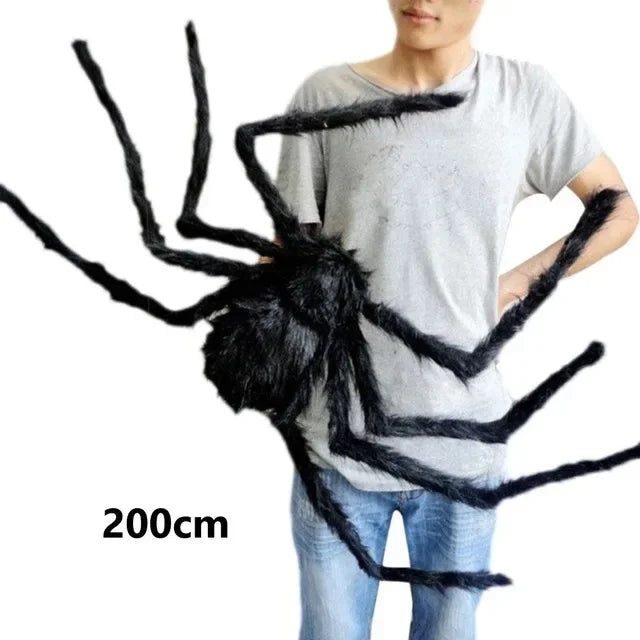 Lifelike Black Spider & Cobweb Halloween Decoration Set Halloween Decoration Set Babs 200cm black spider
