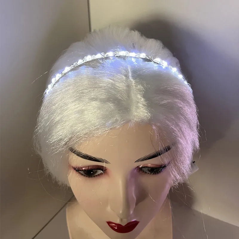 LED Glow Headband – Luminous Crown for Festivals & Weddings LED Glow Headband Babs white