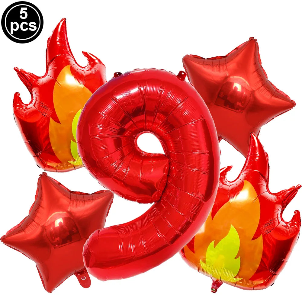 Volcano Theme Party Tableware Set – 5th Birthday Decorations Party Tableware Set Babs Number 9