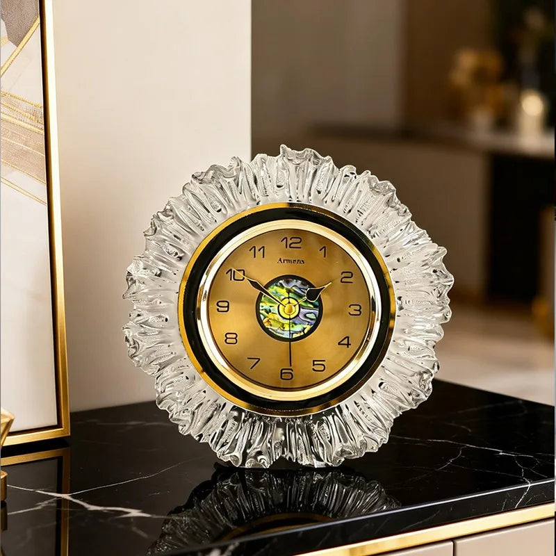 Luxury Silent Triangle Desk Clock with Backlight | Metal Decorative Desk Clock Babs