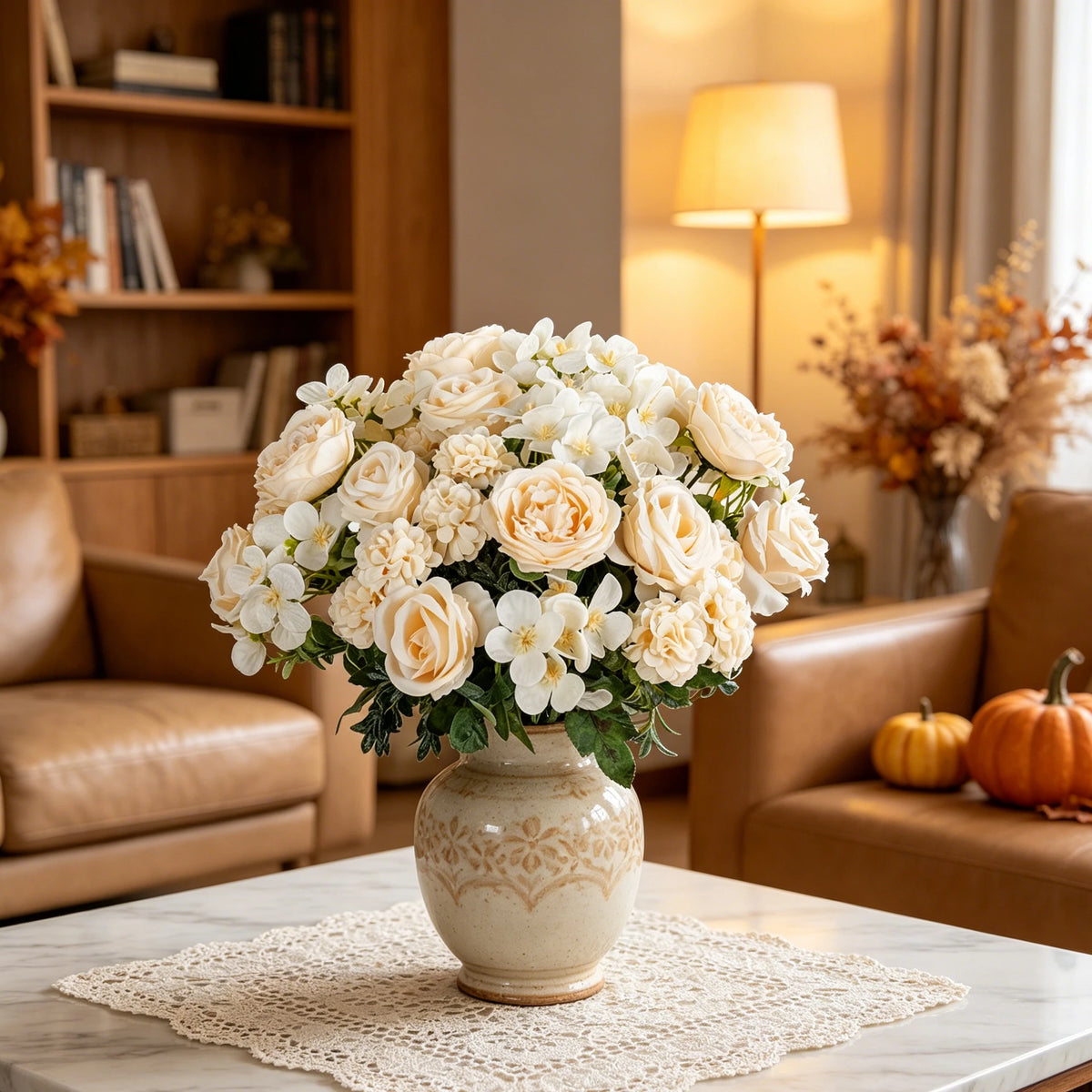 Silk Artificial Peony Rose Hydrangea Bouquet – Wedding Décor Artificial Flower Bouquet Babs