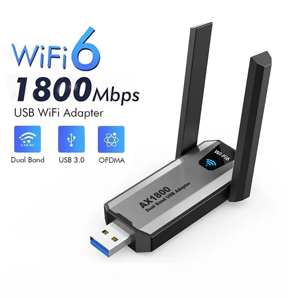 KEBIDUMEI AX1800 WiFi 6 USB 3.0 Dual Band Wireless Adapter USB WiFi Adapter Babs 1800Mbps Style 2