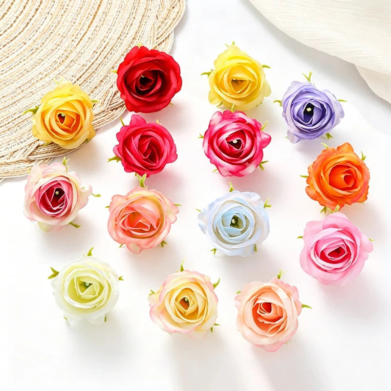 10 Pcs Mini Silk Artificial Rose Flower Heads for DIY Decor Artificial Silk Flowers Babs Mix 20Pcs