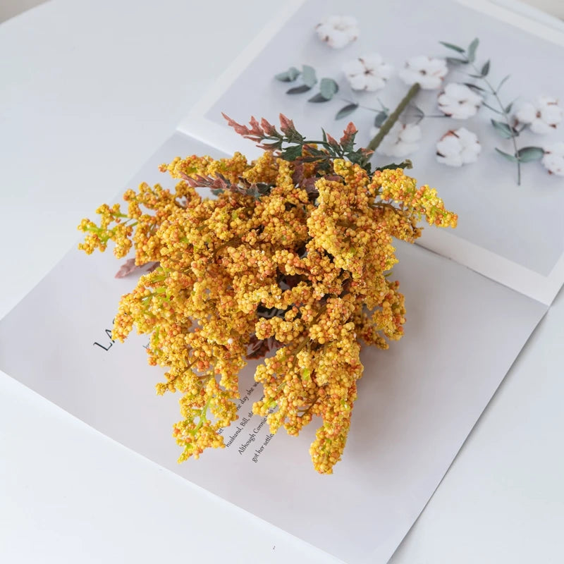 Artificial Foam Gypsophila Pompon Flowers – Wedding & Home Décor Artificial Flowers Babs YELLOW
