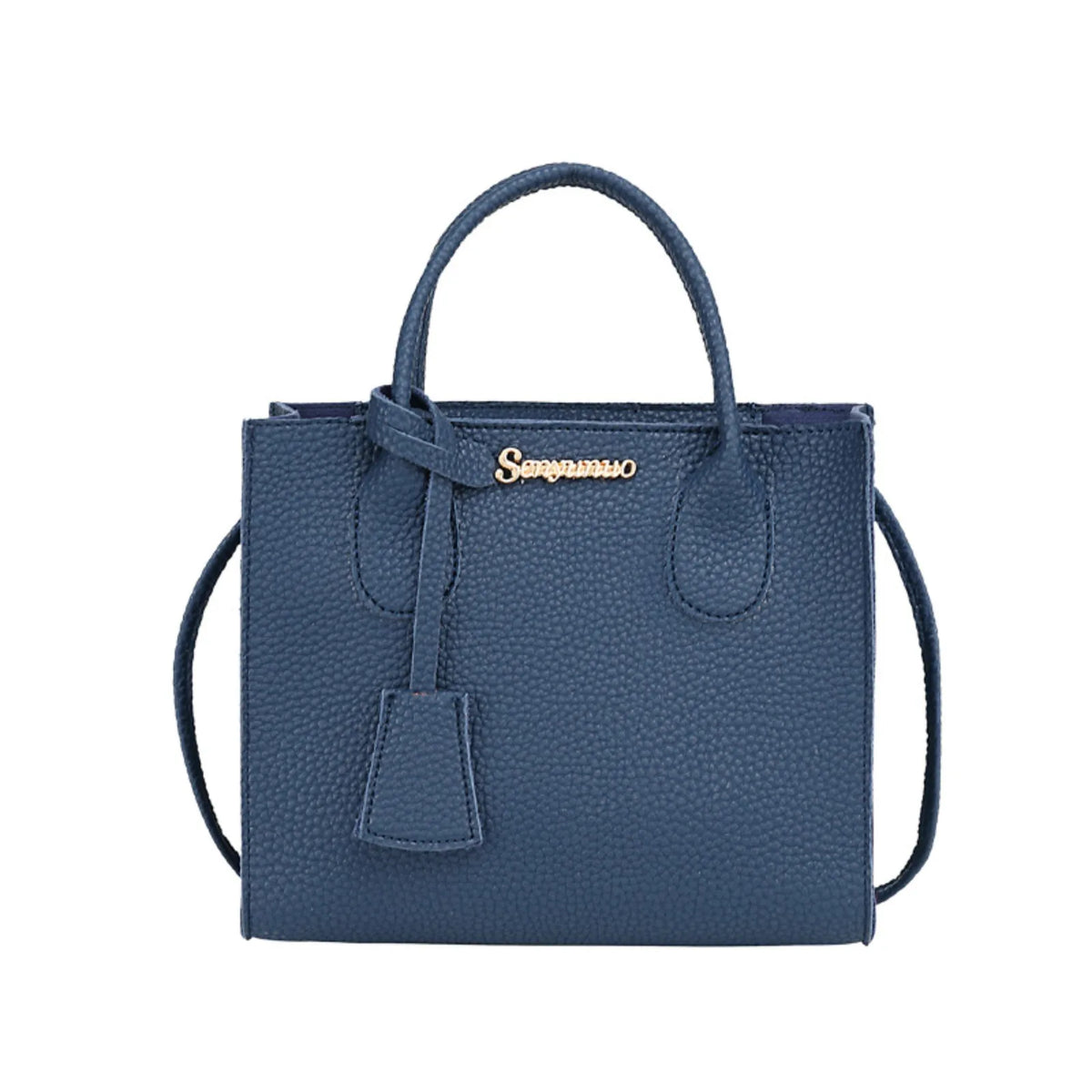 Women's Large Capacity PU Leather Tote Shoulder Crossbody Bag Women's Tote Bag Babs Blue One Size