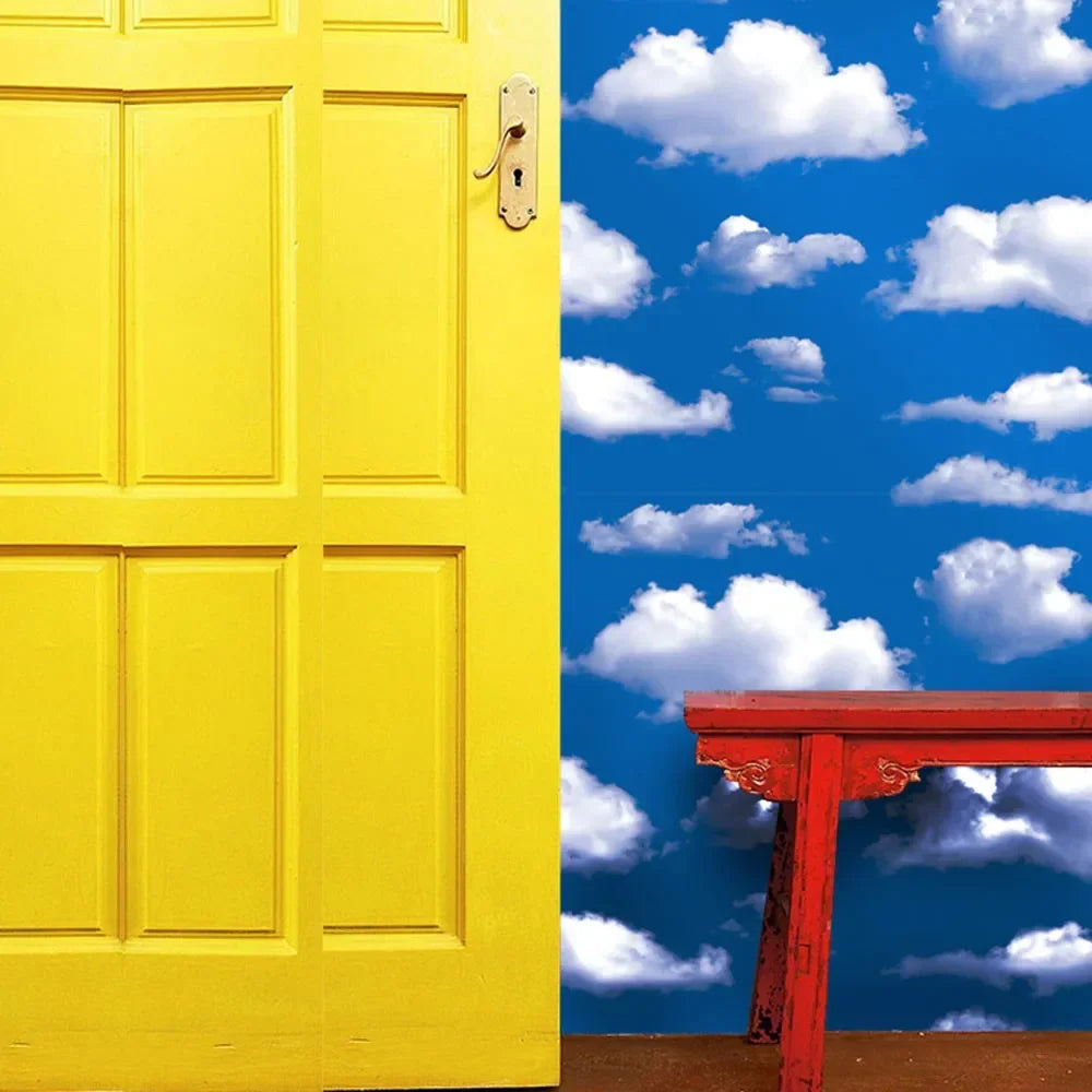 Blue Sky Clouds Peel & Stick Wallpaper – Waterproof PVC Peel & Stick Wallpaper Babs