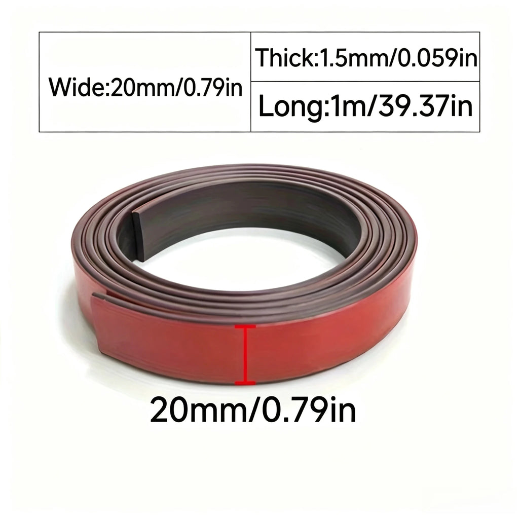 Flexible Self-Adhesive Magnetic Tape Roll – DIY, Fridge & Class Magnetic Tape Roll Babs black 1m 1.5mm|20mm