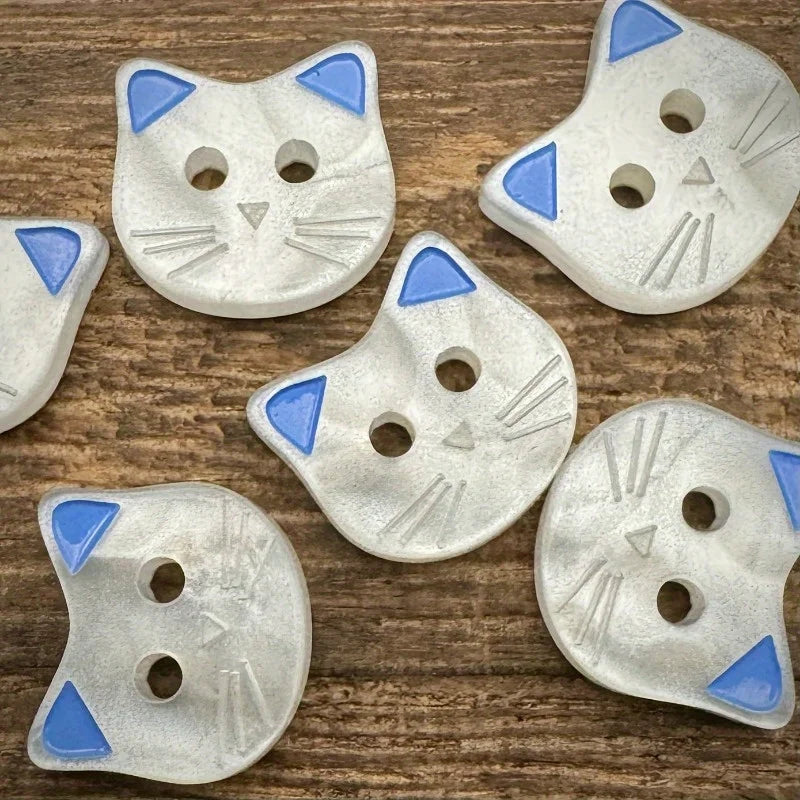 Cartoon Cat 2-Hole Buttons for Kids Clothing & BJD Crafts Decorative Sewing Buttons Babs