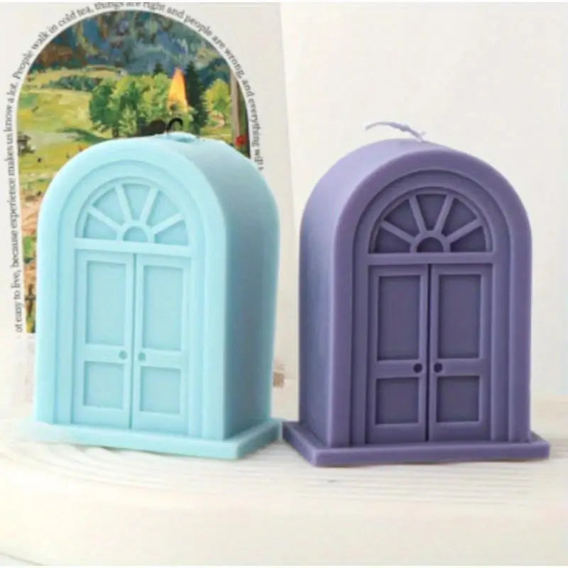 European Church Window Silicone Mold – DIY Candle Resin Plaster Silicone Craft Mold Babs