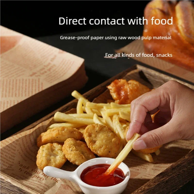 50 Pcs Oil-Proof Food Wrapping Paper – Baking & Burger Sheets Food Wrapping Paper Babs