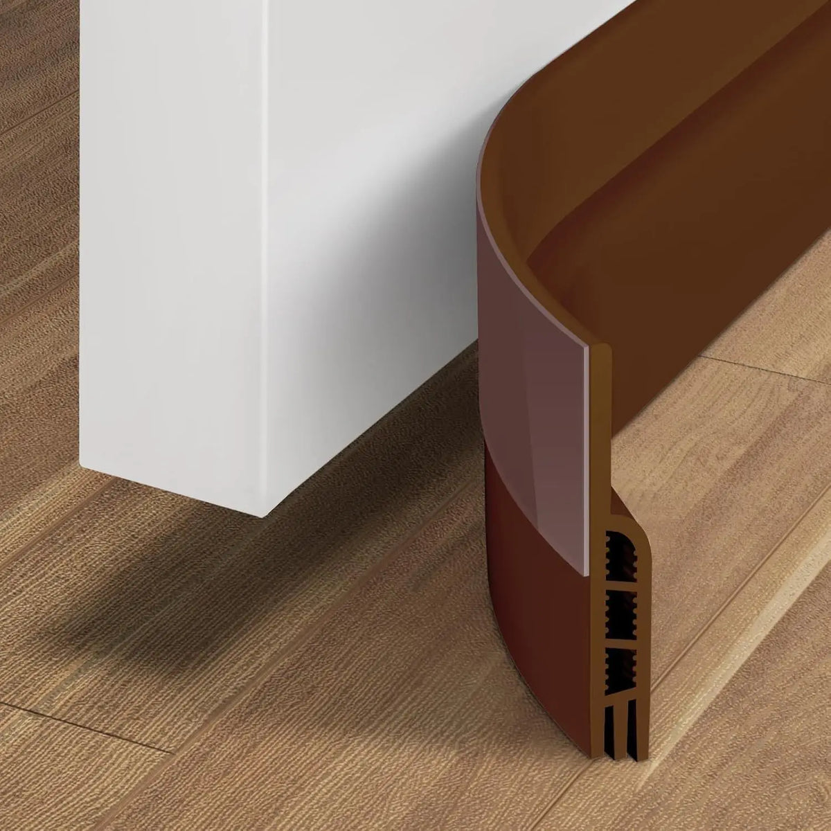 Under Door Draft Stopper Rubber Seal Strip – 1M, Self-Adhesive Door Seal Strip Babs Brown 1M