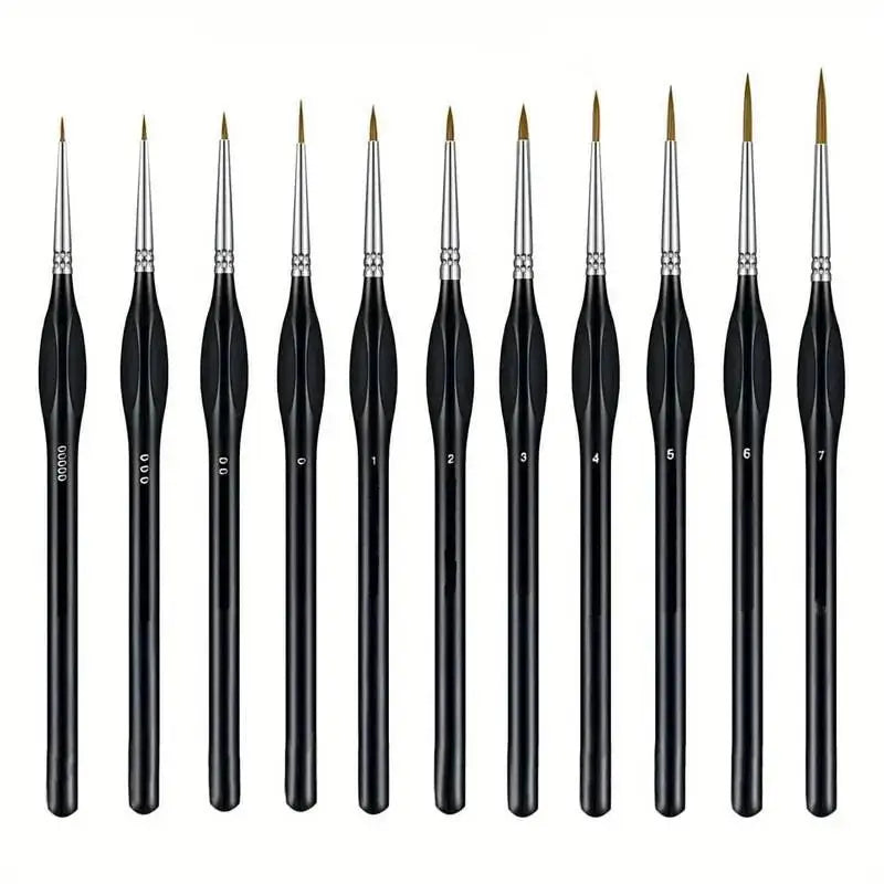 Professional Miniature Detail Paint Brush Set – Acrylic & Watercolor Miniature Paint Brush Set Babs