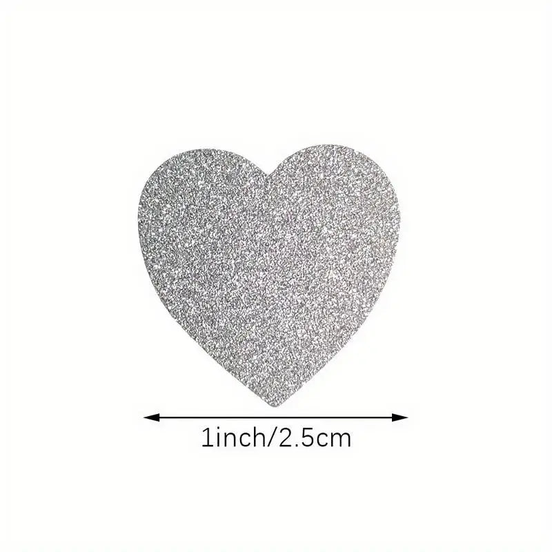 300pcs Diamond Frosted Heart Stickers for Wedding & Gift Decor Decorative Stickers Babs