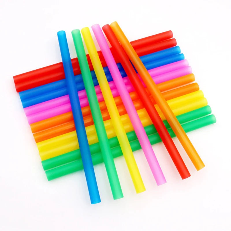 100pcs Wide Plastic Straws for Bubble Tea, Milkshake & Cocktails Disposable Drinking Straws Babs