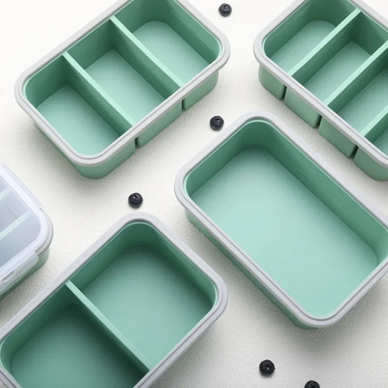 Food Grade Silicone Bento Box | Microwave-Safe Divided Lunch Box Silicone Bento Box Babs