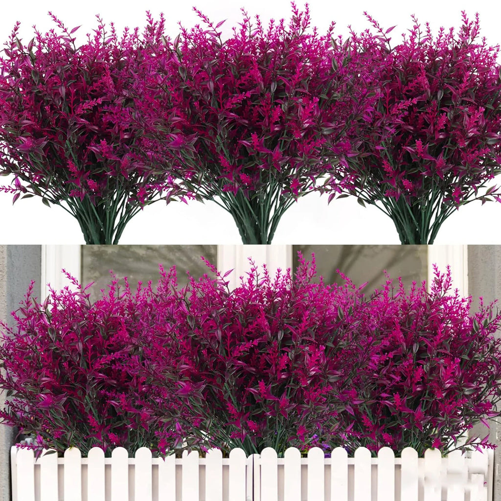 Artificial Lavender Stems – 10 Pcs Plastic Fake Flowers, 36cm Artificial Flower Stems Babs