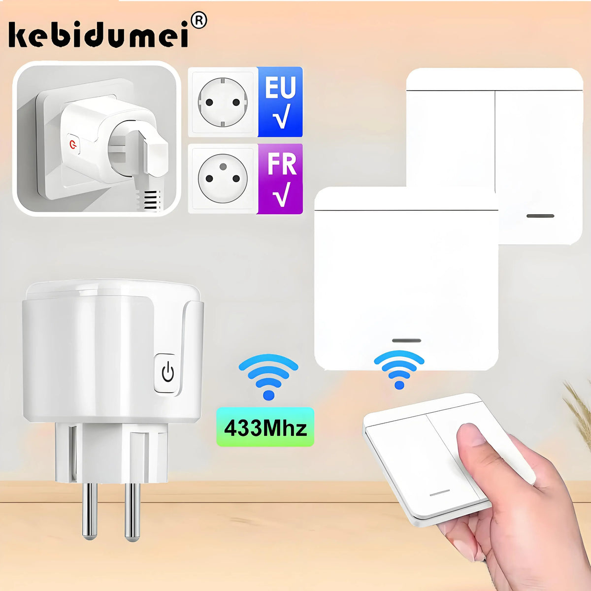 16A RF Wireless Remote Control Socket Switch – EU Plug 433MHz RF Remote Socket Switch Babs