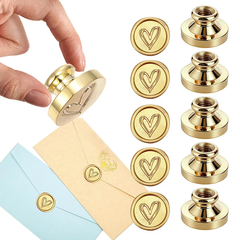 Heart Wax Seal Stamp – Vintage Brass for Wedding & Party Invites Wax Seal Stamp Babs