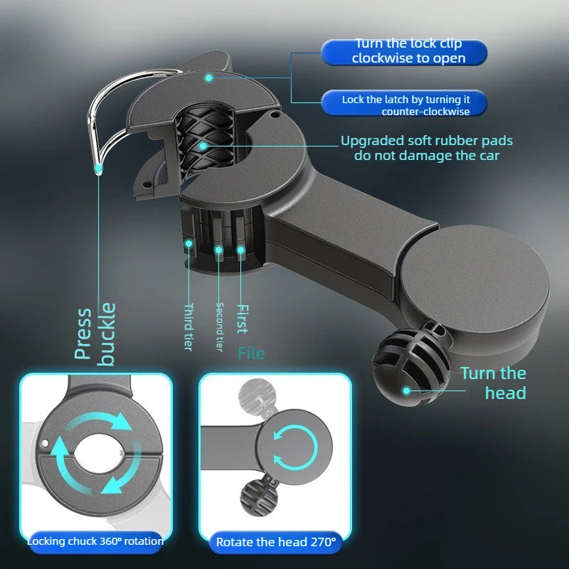 Dual Head USB Car Fan – 3-Speed Adjustable Backseat Cooling USB Car Fan Babs