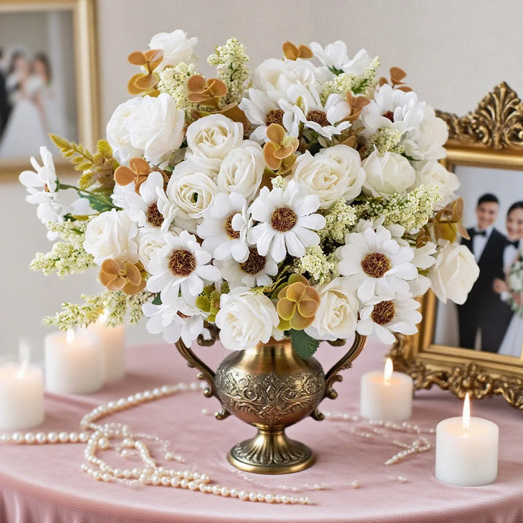 Artificial Silk Rose Bouquet for Wedding & Home Decor Artificial Silk Flowers Babs