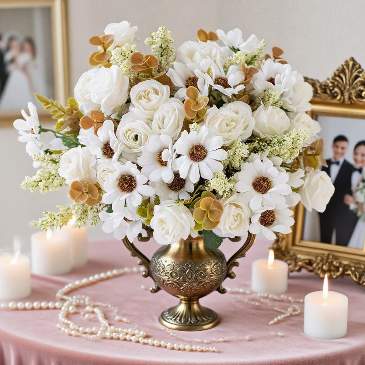 Artificial Silk Rose Bouquet for Wedding & Home Decor Artificial Silk Flowers Babs