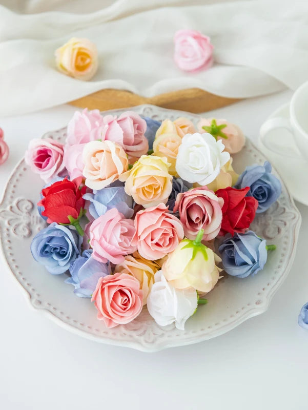 Silk Rose Heads 5/10Pcs – Wedding & Home Décor DIY Flowers Artificial Silk Flowers Babs mix 10 pcs
