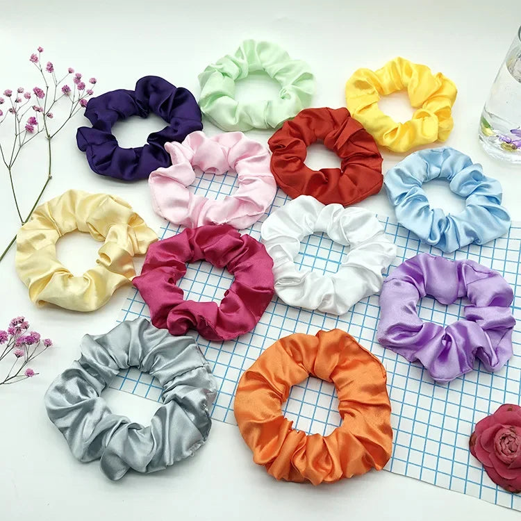 20pcs LED Glow Satin Hair Scrunchies – Light-Up Party Set LED Hair Scrunchies Babs mix colors