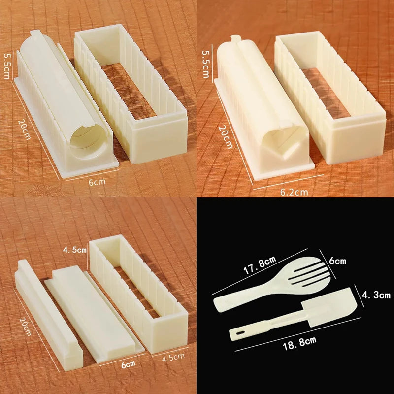 Sushi Maker Mold Set – Round, Square & Heart Onigiri Molds Sushi Mold Set Babs