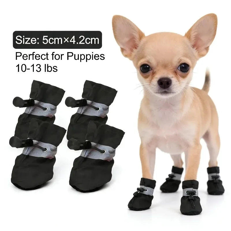 4pcs Water-Resistant Dog Rain Boots for Small Dogs | Paw Protection Dog Rain Boots Babs