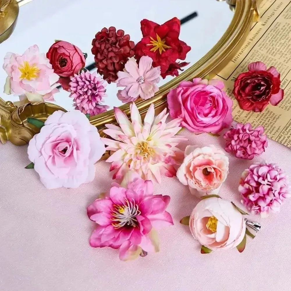 Artificial Silk Rose Flower Heads – Wedding & Home Décor (3/21Pcs) Artificial Flower Heads Babs