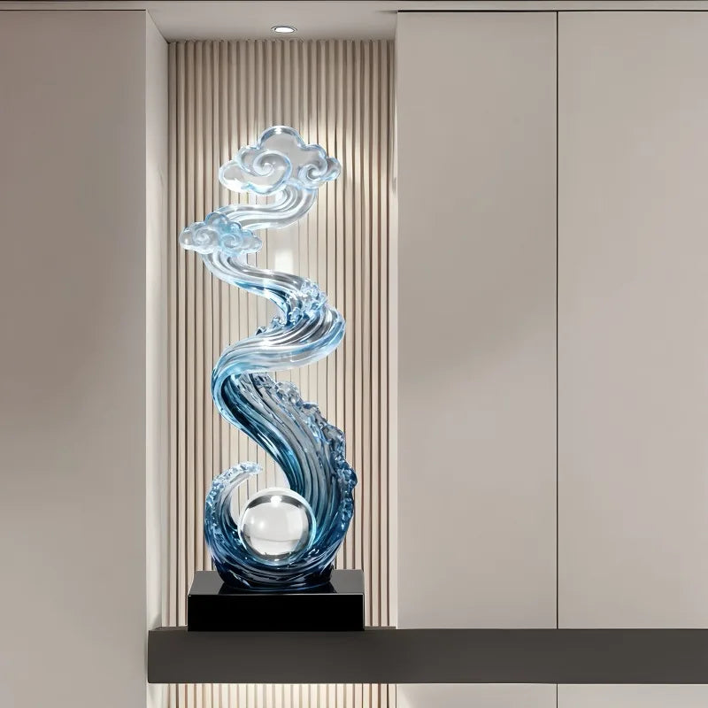 Luxury Transparent Resin Flower Sculpture | Modern Home Décor Resin Art Sculpture Babs