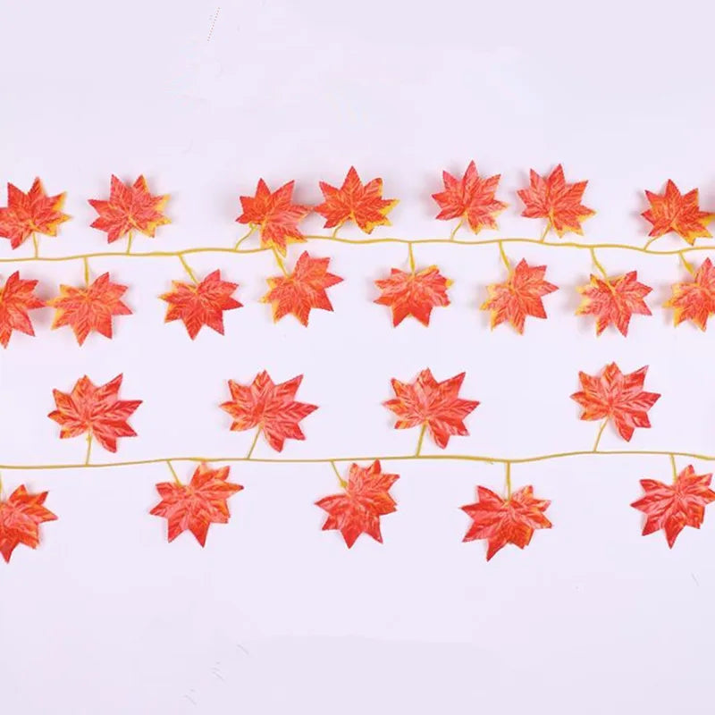 24pcs Red Maple Leaf Vine Garland – Artificial Rattan Decor Artificial Leaf Garland Babs