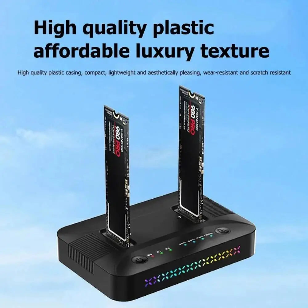 M.2 SSD Dual-Bay Docking Station – 10Gbps Offline Clone NVMe SATA SSD Docking Station Babs