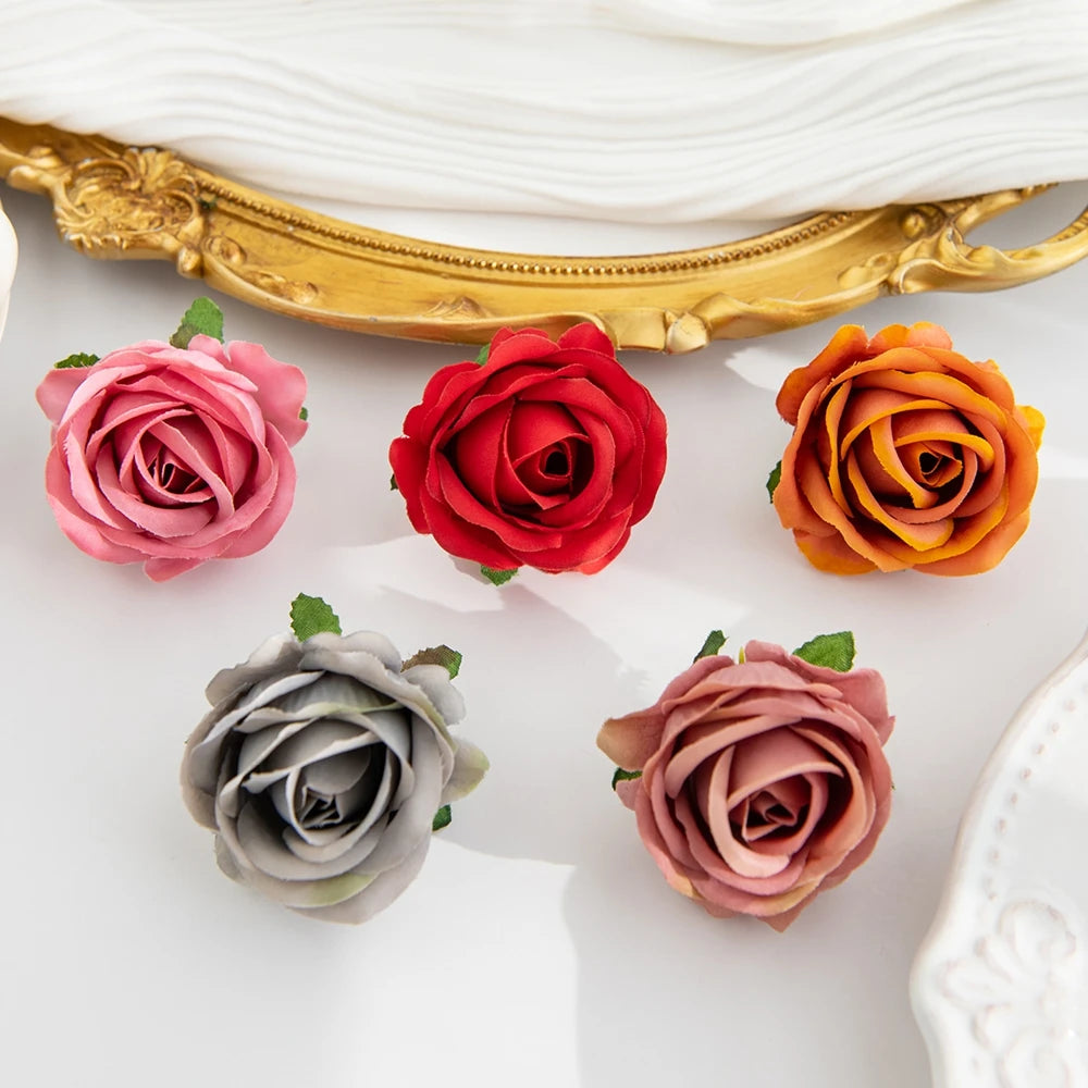 10 Silk Rose Artificial Flowers for Wedding & Home Decor Artificial Silk Flowers Babs