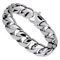 Titanium Steel Biker Curb Chain Bracelet – Unisex Black Silver Chain Link Bracelet Babs 1pc