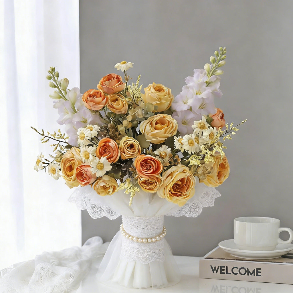 Artificial Silk Rose Bouquet – Wedding & Home Decor Artificial Flower Bouquet Babs