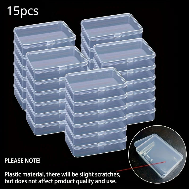 15-Pack Clear Plastic Storage Containers with Lids | Craft & Bead Plastic Storage Containers Babs 15pcs