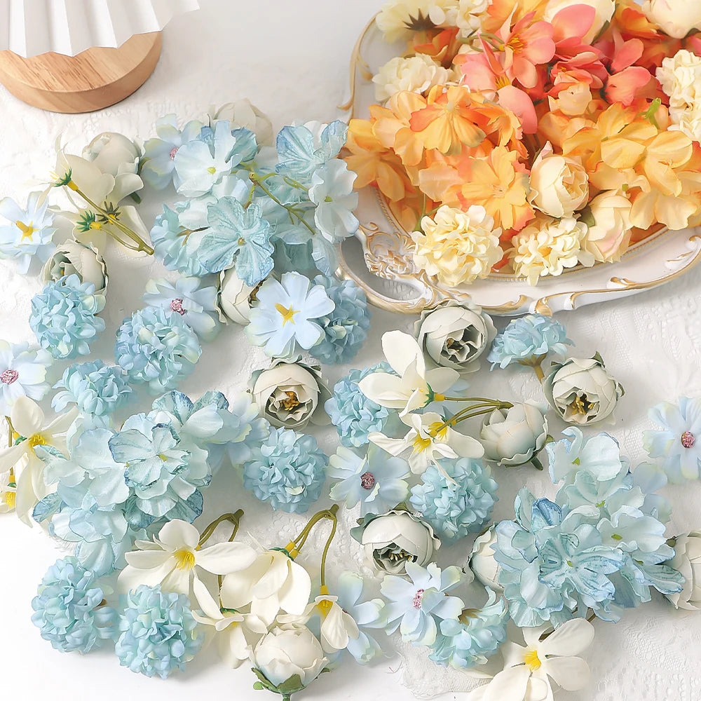45Pcs Silk Rose & Chrysanthemum Artificial Flowers | Home & Wedding Artificial Flower Set Babs