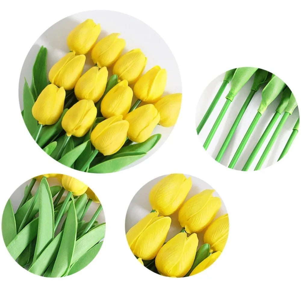 Artificial Silk Tulip Flowers 5/10pcs – Wedding & Home Decor Artificial Silk Flowers Babs