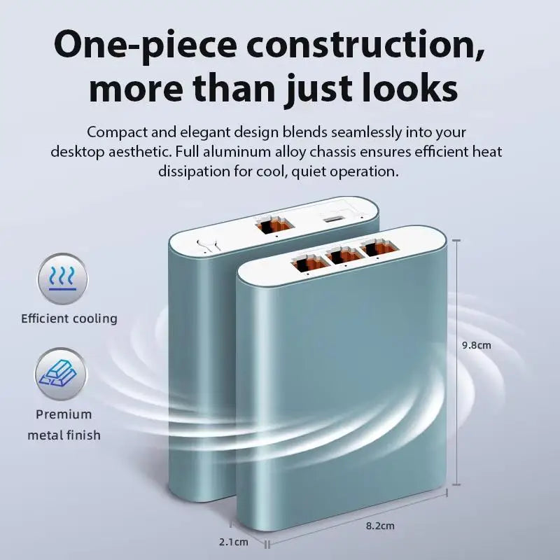 HUXUAN 2.5G Ethernet Splitter Hub – Plug & Play, 2500Mbps Ethernet Network Hub Babs