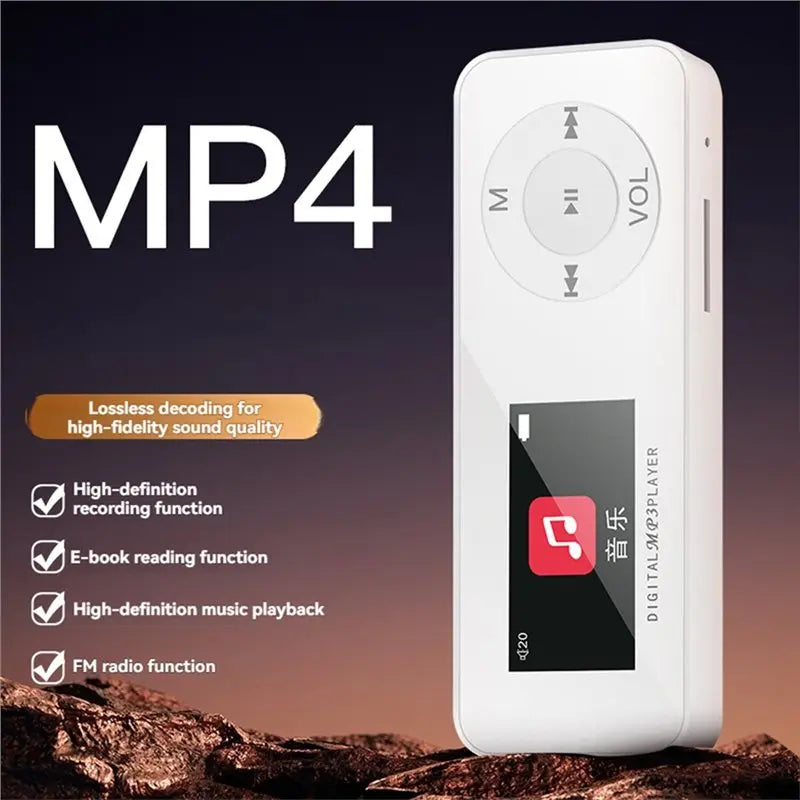 Portable MP3 Player with Screen, Built-In Speaker & FM Radio Portable MP3 Player Babs