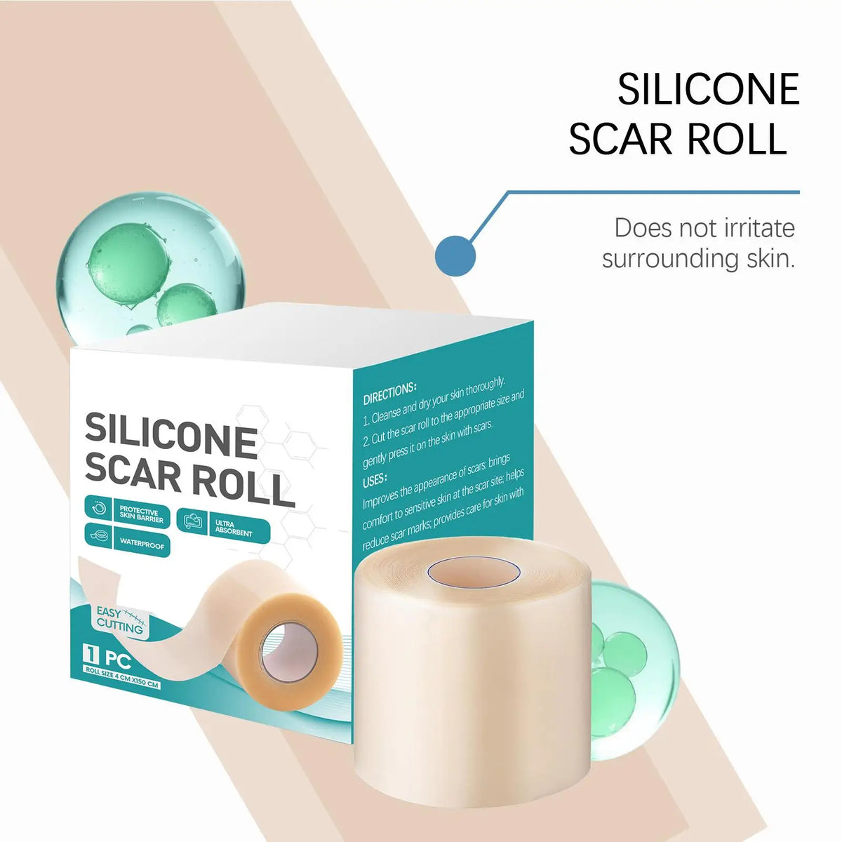 Silicone Scar Patch Hydrocolloid Roll – Self-Adhesive Wound Care Scar & Wound Patch Babs