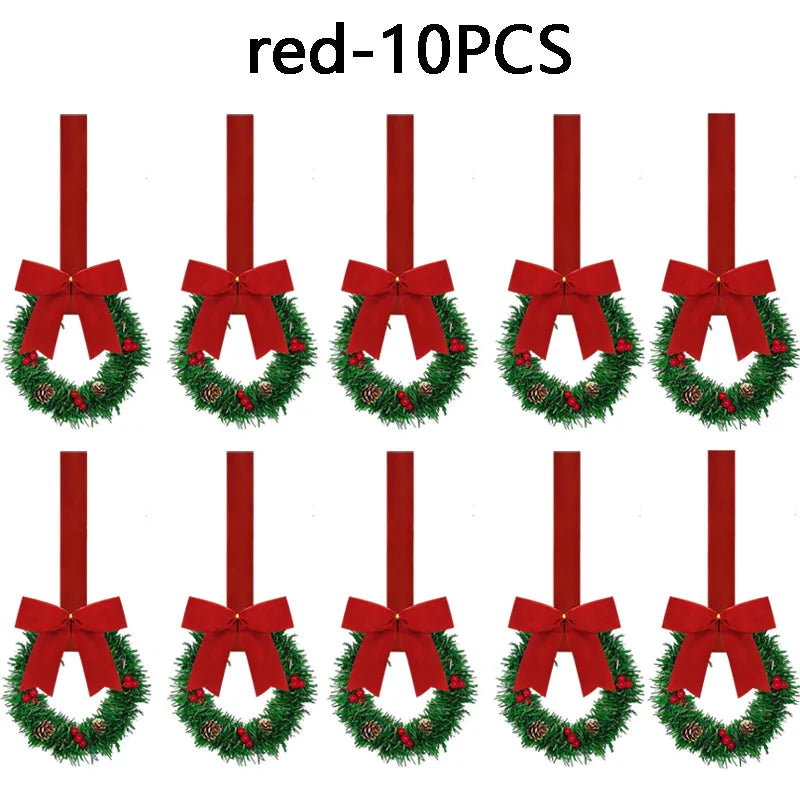 Christmas Garland with Red Bow – Festive Holiday Cabinet Decor Christmas Garland Babs red-10PCS