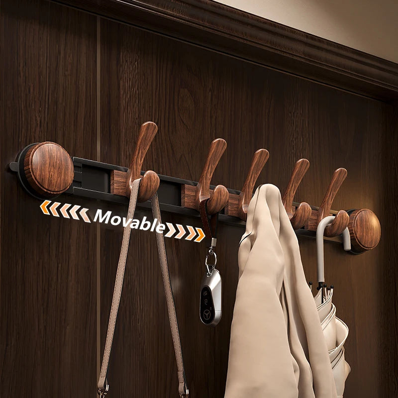 Modern Wood & Aluminum Wall Coat Rack – 6 Hooks Hallstand Wall Coat Rack Babs