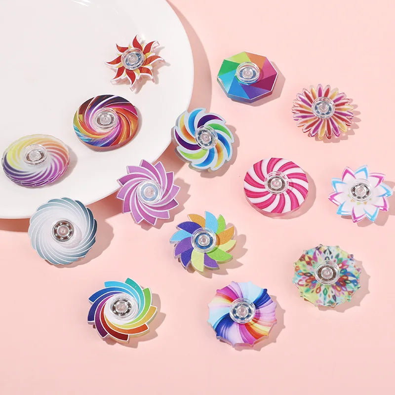 12/24 Mini Rainbow Fidget Spinners – Kids Party Favors Fidget Spinner Toy Babs