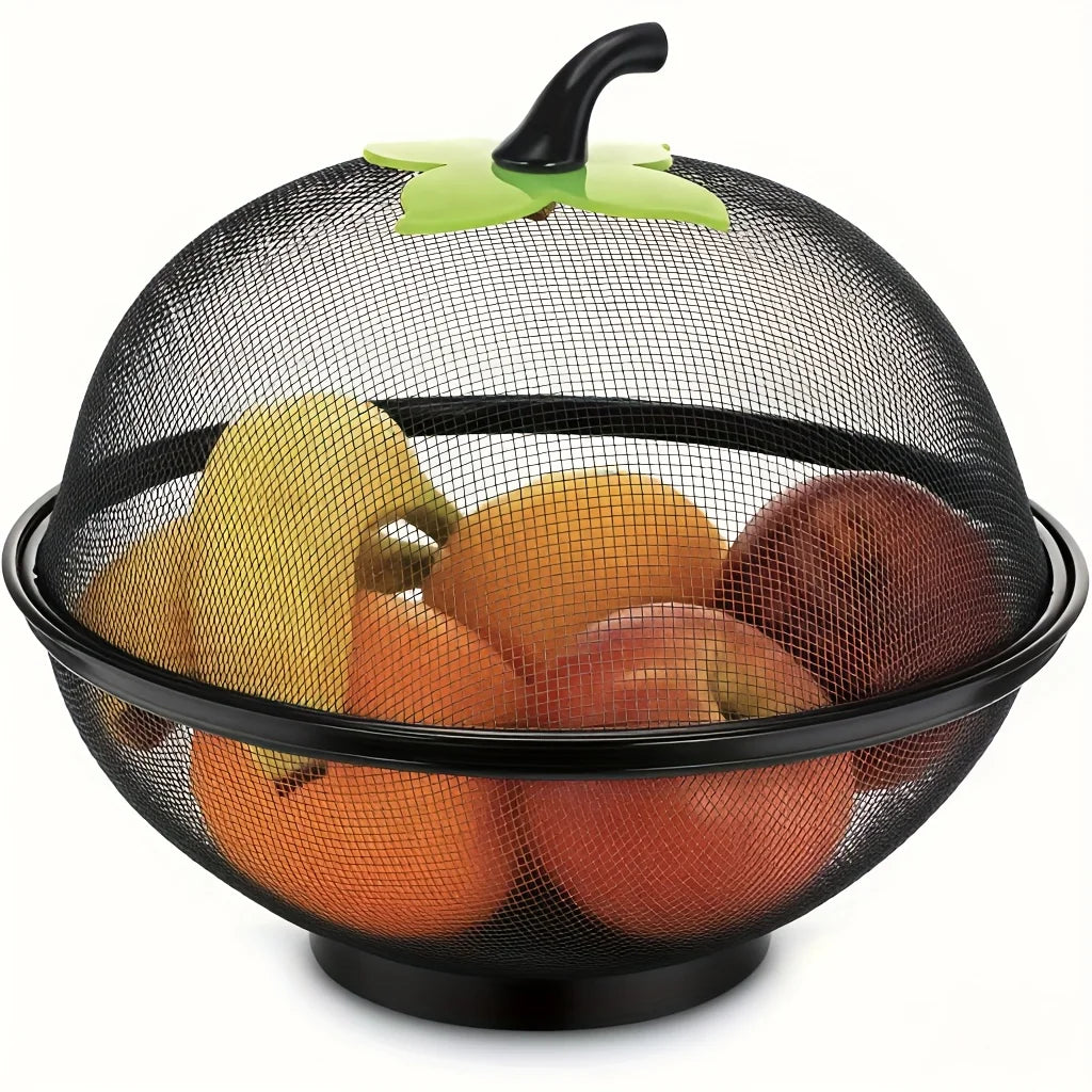 Apple-Shape Mesh Fruit Basket with Lid | Kitchen Storage Bowl Mesh Fruit Basket Babs