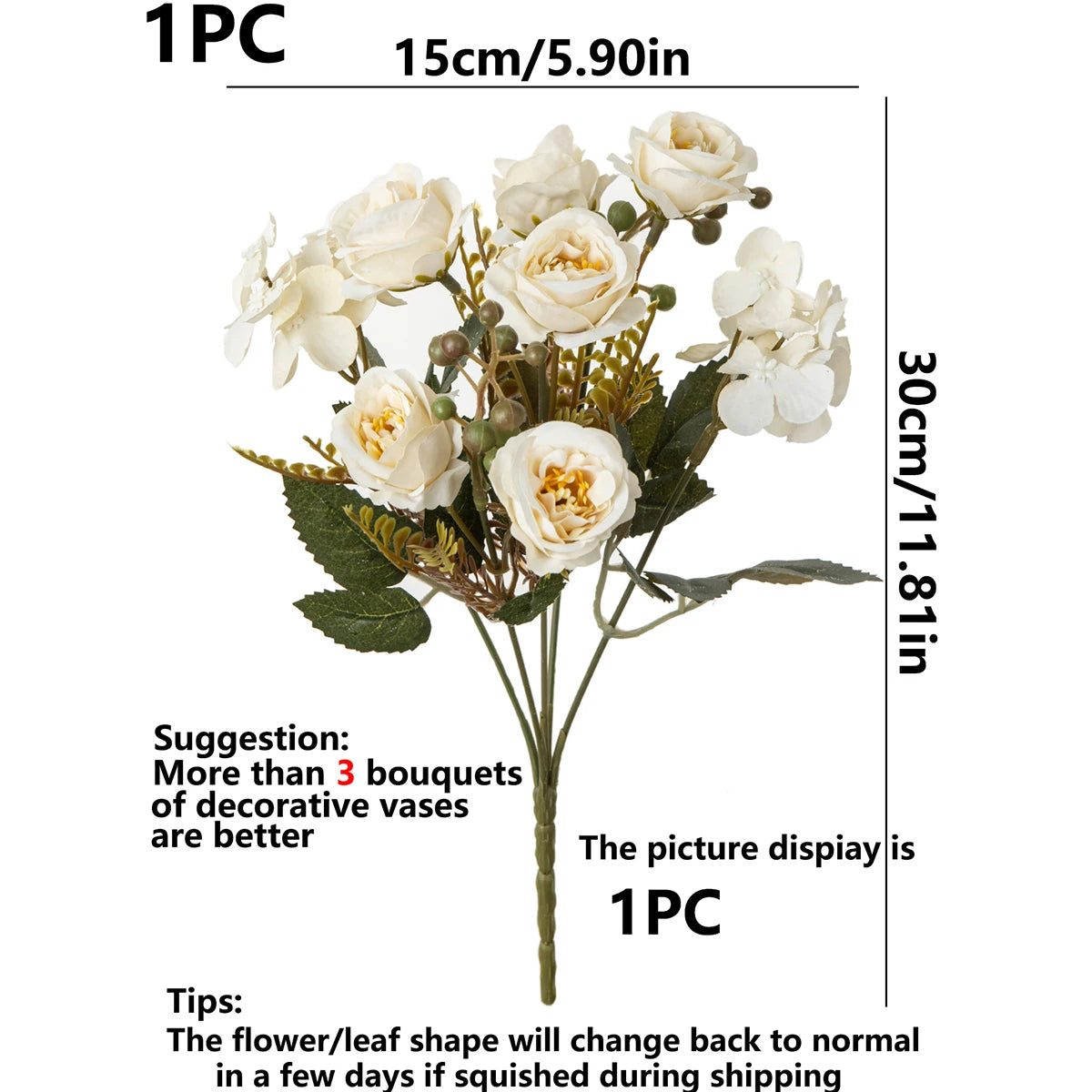 Silk French Rose Artificial Flowers – Wedding & Home Décor Artificial Silk Flowers Babs
