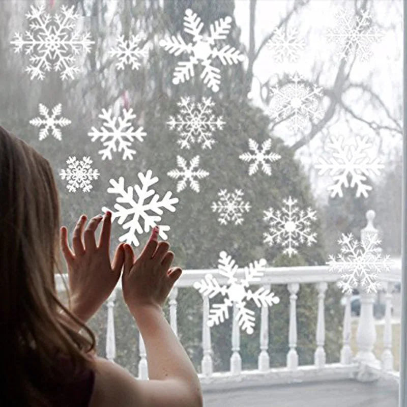 36pcs White Snowflake Christmas Wall & Window Stickers Christmas Wall Stickers Babs