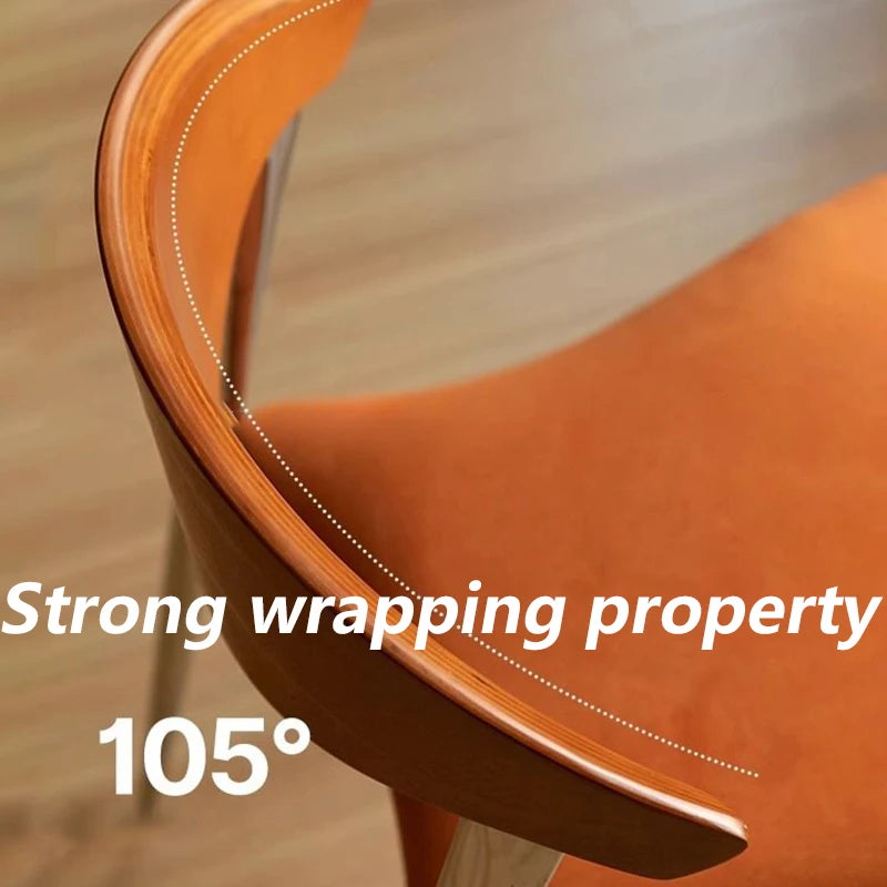 Nordic Minimalist Dining Chair | Microfiber Leather & Steel Dining Chair Babs